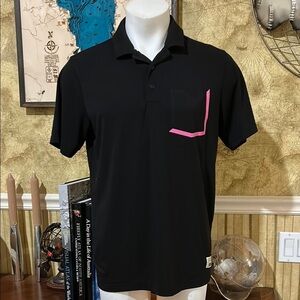 Puma Black and Pink Polo Shirt Casual Golf Style. Size Medium